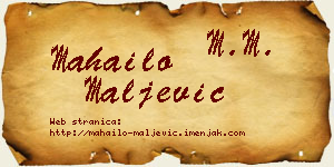 Mahailo Maljević vizit kartica